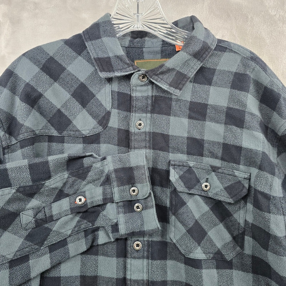 Howler Bros Flannel Shirt Mens Large Gray Black Buffalo Check Long sleeve